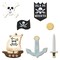 CookieCutter.com 7 Piece Birthday Pirate Cookie Cutter Set Ship, Flag, Skull & Crossbones, USA